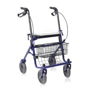 Rollator deambulatore 4 ruote in acciaio con seduta